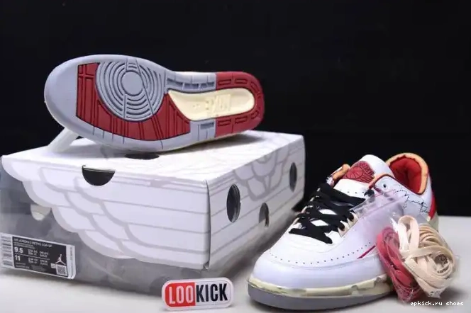 Rep Red White Jordan DJ4375-106 Retro 2 SP Low Off-White 0619